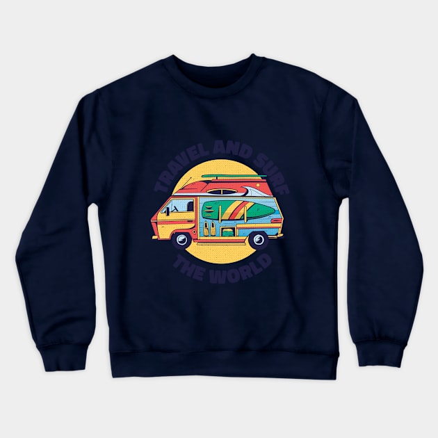 its always sunny to surf and travel Crewneck Sweatshirt by Midoart